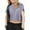 Purple, variant on Girl's Open Back Workout Tops Oversized Crop Gym Shirts Loose Fit Criss Cross Short Sleeve Athletic Tee for Running Yoga