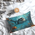 thumbnail image 5 of Zufioo Realistic Ocean Shark Print Double-Sided Throw Pillow Cover, Pillow Protector Home Decor - With Hidden Zipper, Suitable for Bedroom, Living Room, Car Interior-20"x30", 5 of 6