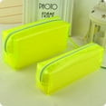 thumbnail image 4 of HEVIRGO Clear Solid Color Large Capacity Pencil Case Storage Bag Stationery Orange, 4 of 8