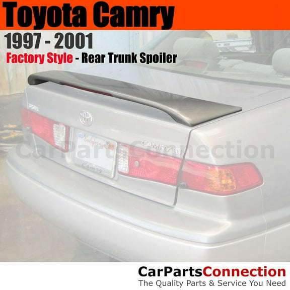 Trunk Spoiler Compatible With 1997 1998 1999 2000 2001 Toyota Camry All Factory Style 2-Post Pedestal Painted Color 040 Black