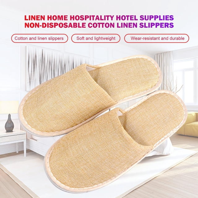 Bolsa Zapatillas de SPA - Zapatillas antideslizantes con punta cerrada para huéspedes del hotel en casa (Beige)