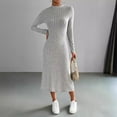 thumbnail image 2 of Npasoilc Sweater Dress For Women Ribbed Long Sleeve Sweater Dress Turtleneck Slim Elegant Party Knitted Midi Dress Casual Pullover Sweater Dress, 2 of 8