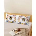 thumbnail image 5 of Farmhouse Bee Wreath Body Pillow Cover 20 x 60 Inch Decorative Pillow Cover Spring Watercolor Flowers Lumbar Pillowcase Seasonal Rectangle Cushion Case for Couch Sofa Bed Living Room, 5 of 7