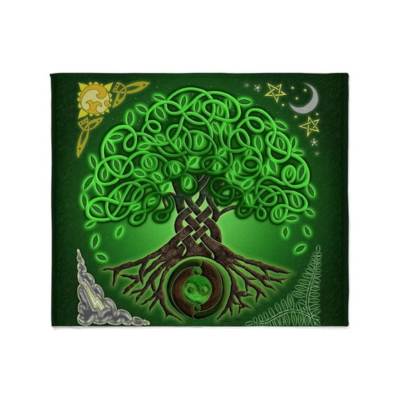 CafePress - Circle Celtic Tree Of Life Throw Blanket - Soft Fleece Throw Blanket, 50"x60" for All Ages