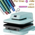 thumbnail image 1 of HTVRONT Bleu 15 Pouces x 15 Pouces Machine de Presse à Chaud Automatique pour Transfert, Sublimation, Vinyle DIY, 1500w Automatique, avec 4 Rouleaux de Vinyle Transfert Thermique, 1 of 7