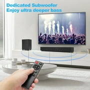 2.1ch Sound Bars for TV with Subwoofer, Bluetooth 5.0 Surround Sound System for TV, 26 Inch Soundbar for Home Theater, ARC/USB/AUX/Coaxial/Optical Connect & Remote Control, 60W Output