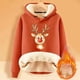 thumbnail image 2 of WILLBEST Sudadera de Mujer Womens Casual Plus Velvet Christmas Series Printed Long Sleeve Hooded Sweatshirt 701 XXXXX-Grande, 2 of 4