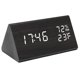 thumbnail image 2 of Reloj despertador digital de madera con 3 configuraciones de alarma, pantalla electrónica de hora, 3 niveles de brillo y temperatura, ideal para el dormitorio, mesita de noche y oficina (Negro), 2 of 5