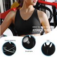 thumbnail image 4 of Chaleco de entrenamiento elástico con cremallera para Yoga y Fitness para mujer, sujetador deportivo acolchado inalámbrico a prueba de golpes (negro S), 4 of 8