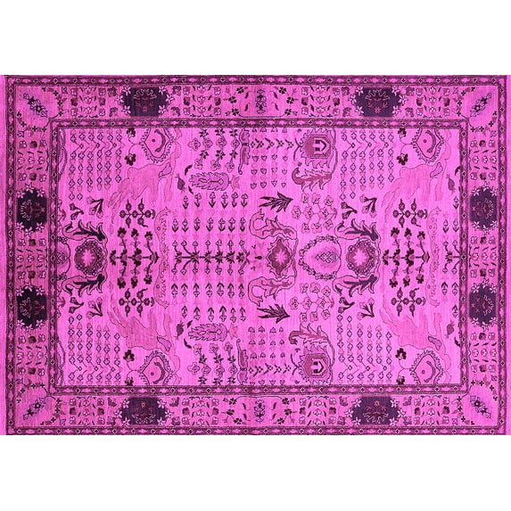 Ahgly Company Indoor Rectangle Oriental Pink Traditional Area Rugs, 3' x 5'