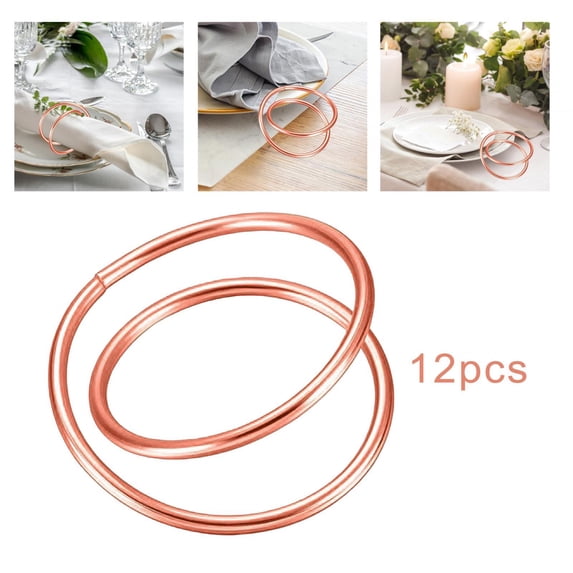 12Pcs Napkin Rings Party Napkin Rings Reception Stylish New Year Catering Dining Table Cafe Anniversary Ornament Napkin Bands Napkin Buckle