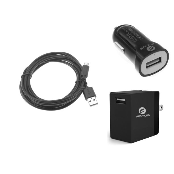 3-in-1 Combo Adaptive Fast Home Car Charger 6ft Long USB ...
