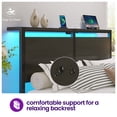 thumbnail image 5 of Greenstell Twin Size Bed Frame with LED Lights, USB Outlets & Under-Bed Storage, Modern Headboard for Bedroom，Black, 5 of 8