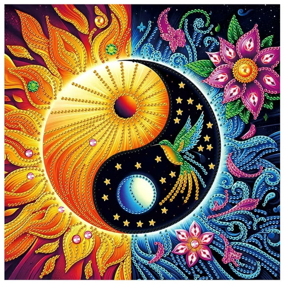 5D DIY Diamond Painting Kit Radiant Sun Special Shape Creative Diamond Craft Suitable for Home and Office Decor, Festive Gifts