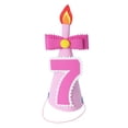 thumbnail image 1 of KAKOWELY Sombreros de fiesta de cumpleaños para niños, gorros de corona de príncipe kawaii para niñas y niños, accesorios para fotos de cumpleaños, decoración para fiestas (número 7 rosa), 1 of 4