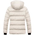 thumbnail image 2 of Chrisuno Women's Light Coat Warm Hooded Puffer Jacket Long-Sleeve Full-Zip Water-Resistant Snow Parka Beige M, 2 of 5