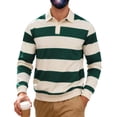 thumbnail image 6 of Umfun Men's & Big Men's Striped Rugby Shirt Long Sleeve Collared Pullover Top Casual Sporty Knit Sweater for Autumn Winter Daily Wear, 6 of 9