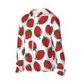 Haiem Hand Drawn Strawberry UPF 50+ Fishing Shirts for Men Long Sleeve