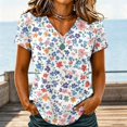 thumbnail image 2 of Sewkxo Womens Summer Tops Short Sleeve Basic Casual V Neck T Shirts Trendy Fashion 2026 Top,Multicolor XL, 2 of 5