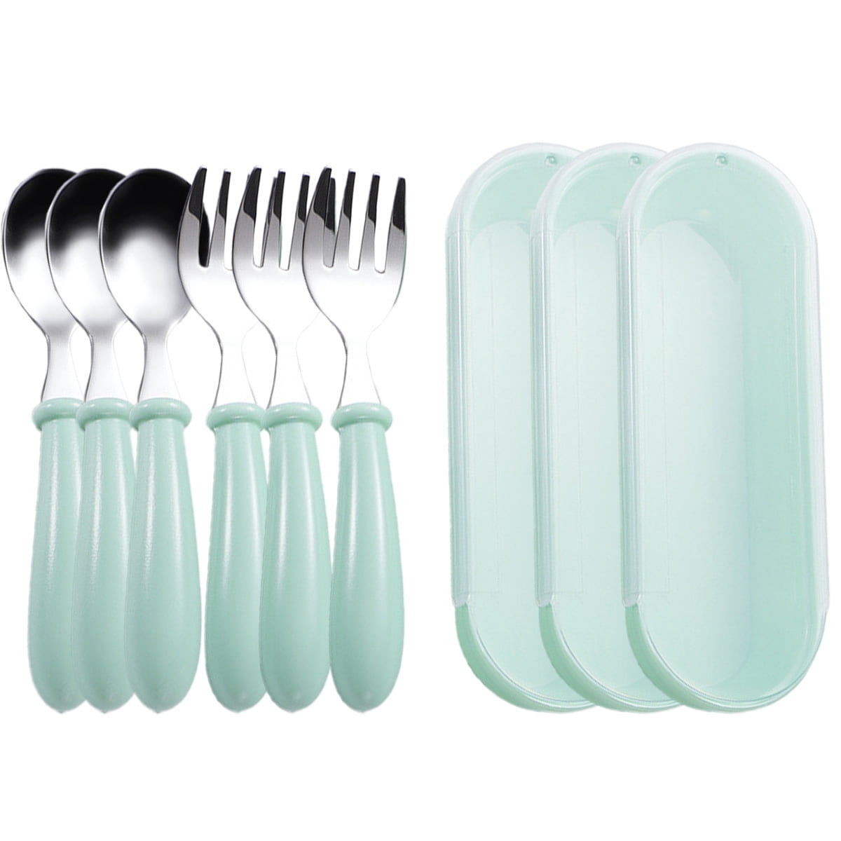 1 Ensemble de Couverts pour Enfants en Acier Inoxydable 304 Fourchette et Cuillère Boîte
