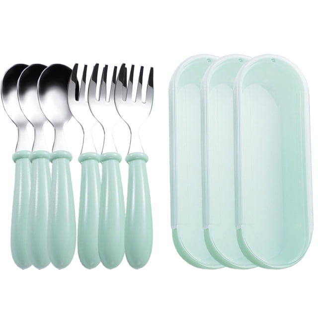1 Ensemble de Couverts pour Enfants en Acier Inoxydable 304 Fourchette et Cuillère Boîte