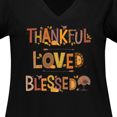 thumbnail image 4 of Inktastic Thankful Loved Blessed Women's Plus Size V-Neck T-Shirt, 4 of 5
