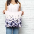 thumbnail image 2 of Purple Blooms Floral Pillow Covers 24x24 Inch Decorative Throw Pillow Cover, Farmhouse Spring Flowers Botanical Sofa Pillowcases Accent Cushion Case Home Decor Bedroom Living Room, 2 of 6