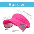 thumbnail image 2 of Chapeau de Pare-Soleil d'Été - Femmes Casquette de Golf Réglable avec Bord Rétractable, Protection UV Plage/tennis Sport Chapeau-Rose Rouge, 2 of 5