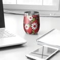 thumbnail image 3 of 12oz Stemless Wine Tumblers Red Strawberry Plants Fruit Vacuum Insulated Stainless Steel Travel Tumbler Cups Mug with Lid and Straw for Champaign,Cocktail,Beer with Cleaning Brush, 3 of 5