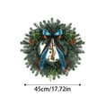 thumbnail image 3 of Norfolk Artificial Wreath 3D Realistic Green Leaves 18 Inches Diameter, Handcrafted With Premium Resistant To Fading For Outdoor Indoor, Front Door Window Wall Fireplace, 3 of 8
