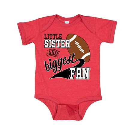 

Inktastic Little Sister and Biggest Fan- Football Player Gift Baby Girl Bodysuit