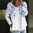 thumbnail image 2 of MEICHEN Womens Long Sleeve Tops Casual Blouses Fall Pleated Trendy Tee Shirts Vacation Fashion Clothes, 2 of 5