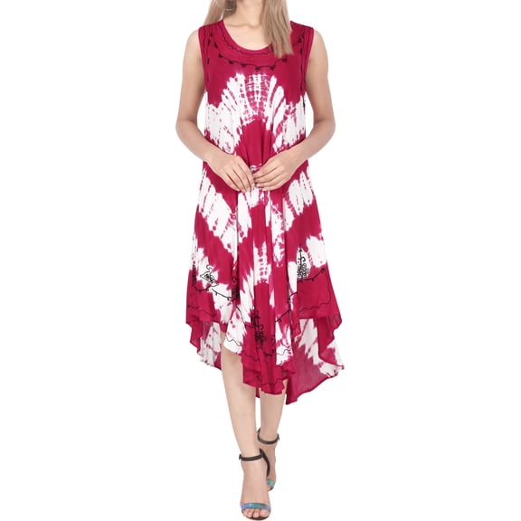 HAPPY BAY Women's Summer Loose A-Line House Wear Beach Dresses L-XL Pink_AC903