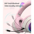 thumbnail image 4 of Auriculares para juegos con orejas de gato con micrófono Auriculares estéreo que brillan intensamente Ormromra HMHZ1608-1, 4 of 5