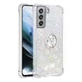 thumbnail image 2 of Funda para Samsung Galaxy S21 FE 5G con Brillo Líquido Flotante, Purpurina, Parachoques y Anillo Giratorio Soporte, 2 of 5