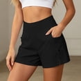 thumbnail image 5 of Athletic Running Shorts for Women Summer Elastic High Waisted Loose Casual Beach Shorts with Pockets, 5 of 6