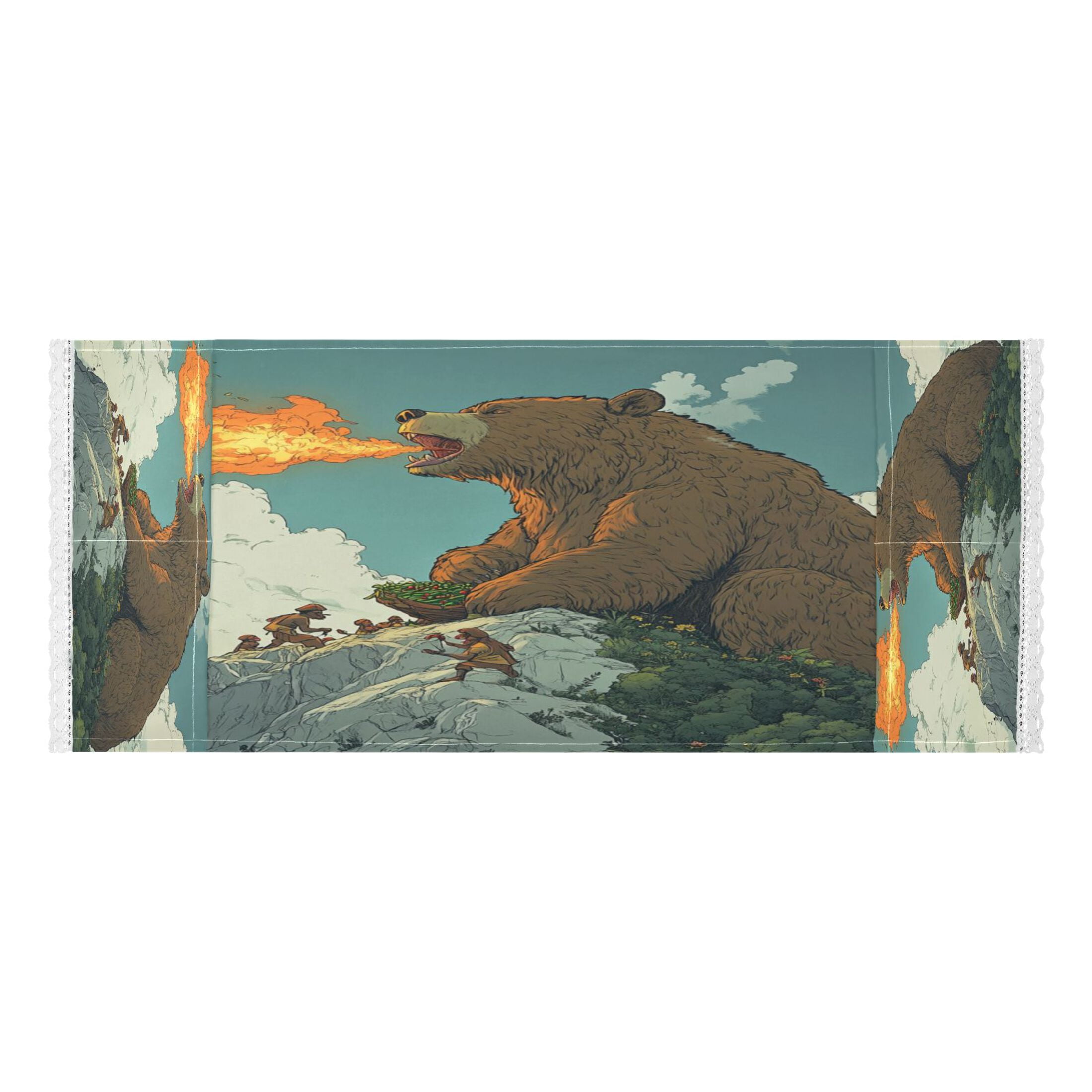 WOBOGO Flaming Brown Bear Pattern Washing Machine Cloth Dryer Refrigerator Top Cover Protective Non-Slip Mat For Kitchen Laundry