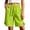 Green, variant on Womens Solid Drawstring Elastic Waist Knee Length Bermuda Shorts Side Split Hem Dual Side Hand Pockets Lightweight Woven Loose Fit Summer Casual Short Bottoms