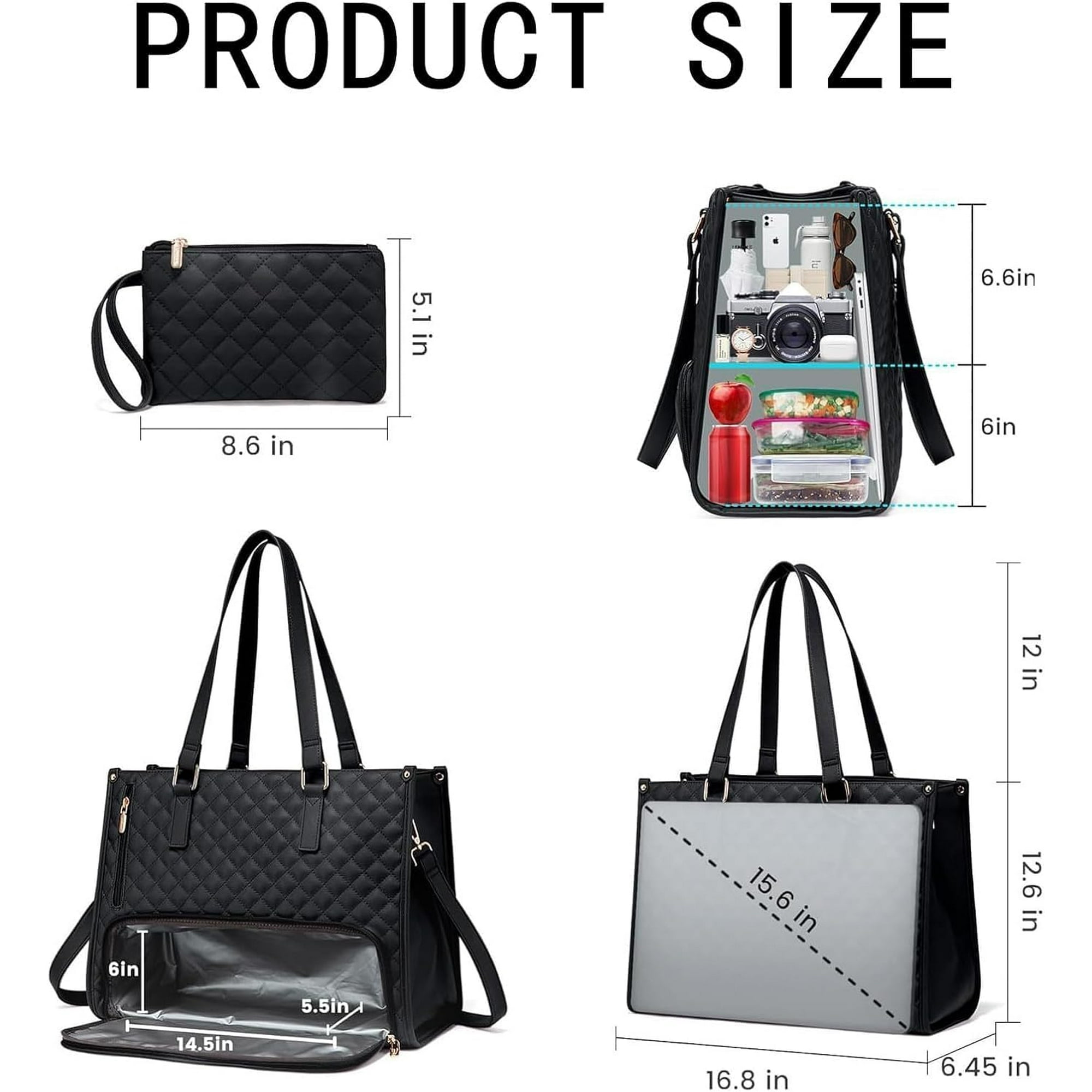 Sac Fourre-tout Professionnel Sac Fourre-tout ALANTOP Femme - Avec Compartiment Ordinateur 15.6" Et Glacière Intégrée Sac Travail Grande Capacité Compartiment Repas