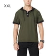 thumbnail image 1 of Sudadera de hombre de manga corta con capucha, blusa, camiseta, verde militar, negro, XXL tholdsy AP002510-05, 1 of 7