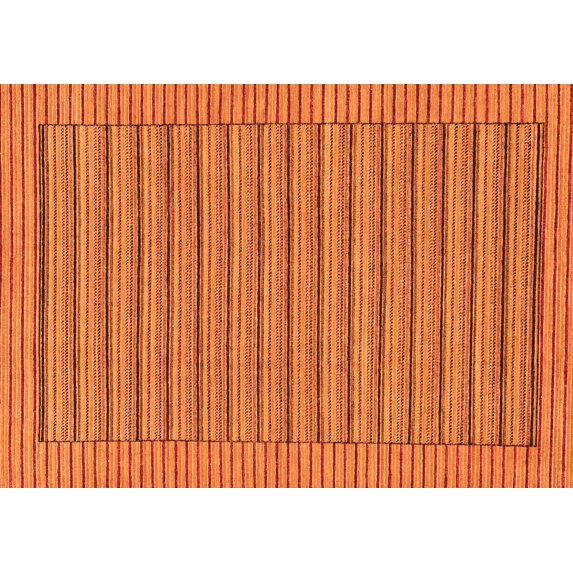 Ahgly Company Indoor Rectangle Abstract Orange Modern Area Rugs, 2' x 3'