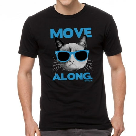 Grumpy Cat Move Along Men's Black T-shirt NEW Sizes