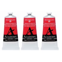 Grumbacher Acrylic Paint, Cadmium Red Medium, 90ml/3 oz. Metal Tube, 3-Pack