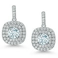 thumbnail image 2 of Gem Stone King 2.62 Ct Round Sky Blue Aquamarine Rhodium Plated Earrings, 2 of 6