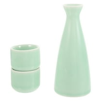 CIMAXIC Ceramic Saki Cup Set Light Green Japanese Design for Wine 1Set
