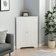 thumbnail image 6 of Trilenars Floor-to-Ceiling Corner Cabinet with 2 Doors and Adjustable Shelving, Floor Corner Cabinet, Freestander Narrow Cabinet Organizer, Corner Locker in Bathroom, Kitchen, Living Room or Bedroom, 6 of 9