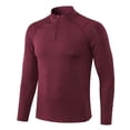 thumbnail image 2 of pstuiky camisas de manga larga para hombre, Sudadera deportiva de manga larga para hombre, con capucha, ajustada, con media cremallera y secado rápido para entrenamiento y running xl, 2 of 6