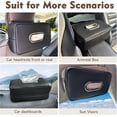 thumbnail image 6 of Noaman Car Tissue Holder for Backseat, Rectangular PU Leather Tissue Box Organizer for Cars, SUVs & Trucks, Black, 6 of 8