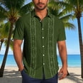 thumbnail image 2 of Lovzfmll Casual Vintage Bowling Camp Short Sleeve Beach Shirt, Men's Summer Button Up with Soft Breathable Fabric Army Green, 4XL, 2 of 6