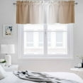 thumbnail image 3 of 2 Pack Ombre Valance for Window Brown and White Gradient Kitchen Valance Rod Pocket Short Curtain Topper Decorative Window Treatment for Living Room Bedroom 42"x18", 3 of 8